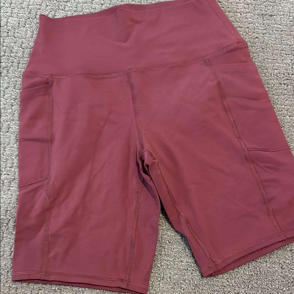 Women's High-Waisted Burgundy Shorts
